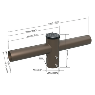 Double Spoke Bracket with 2 Arms at 180 Degrees