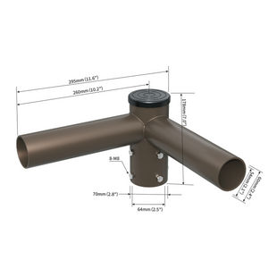 Double Spoke Bracket with 2 Arms at 90 Degrees