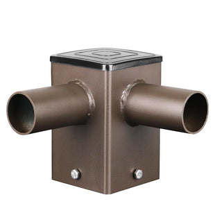 Tenon Adapter for 4 Inch Square Poles with 2 Horizontal 90 Degree Tenons