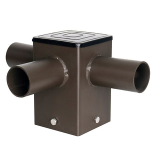 Tenon Adapter for 4 Inch Square Poles with Triple Horizontal 90 Degree Tenons
