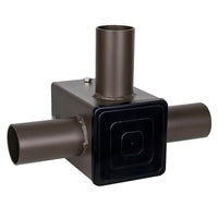 Tenon Adapter for 4 Inch Square Poles with Triple Horizontal 90 Degree Tenons