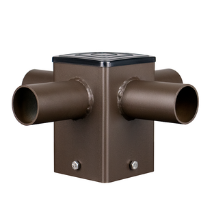 Tenon Adapter for 4 Inch Square Poles with Quad Horizontal 90 Degree Tenons