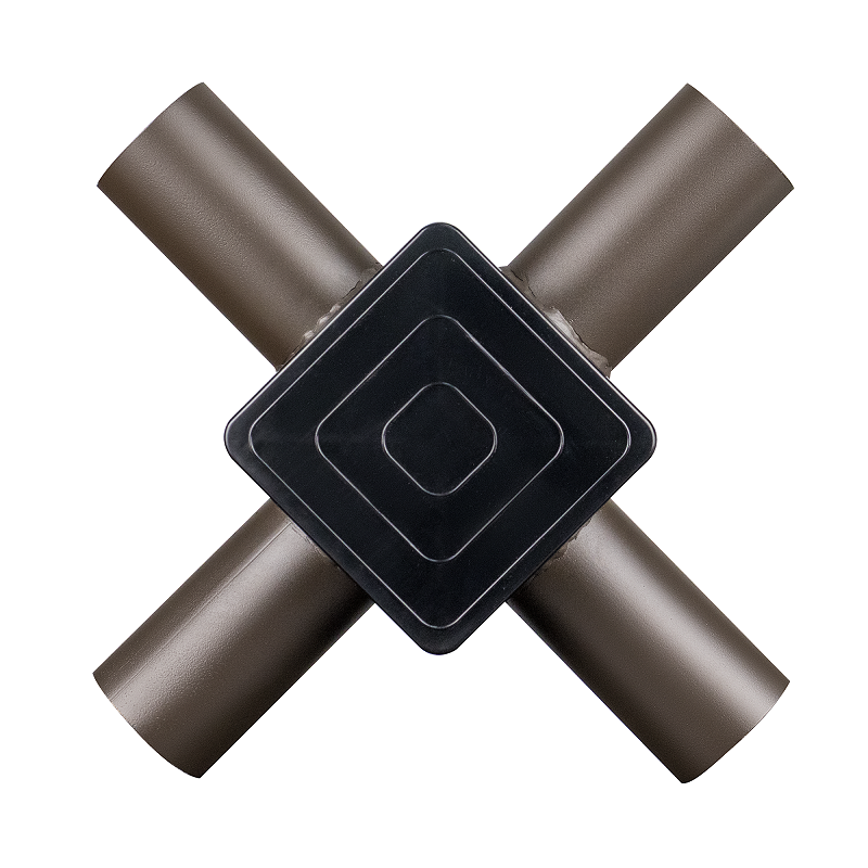 Tenon Adapter for 4 Inch Square Poles with Quad Horizontal 90 Degree Tenons
