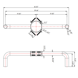 2 Arm Wrap Around Bracket for Wood Poles with 7-10 Inch Diameter, 2 3/8 '' Tenons