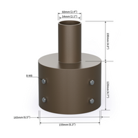 Tenon Adapter for 6" Round Pole
