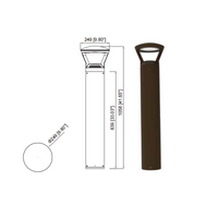 24 Watt LED Bollard Light with Adjustable Power and Color Temperature